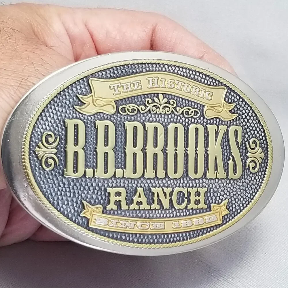 Vintage B.B.‎ Brooks Ranch Belt Buckle The Historic Since 1882 Oval